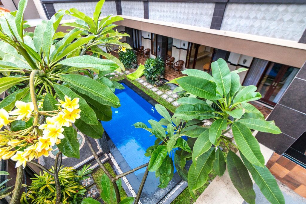 Pemandangan kolam renang dari atas